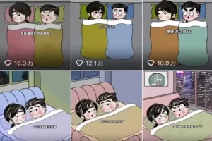 夫妻搞笑动画视频玩法思路，制作简单、流量也非常大