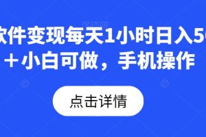 AI软件变现每天1小时日入500＋小白可做，手机操作