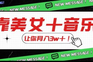 炸裂新玩法，靠美女＋音乐让你月入3w＋，操作简单新手小白都能做