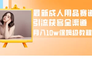 最新成人用品赛道引流获客全渠道，月入10w保姆级教程