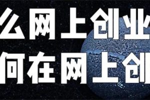 个人怎么在网上创业