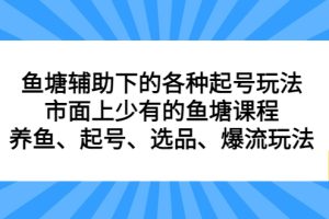鱼塘 辅助下的各种起号玩法，市面上少有的鱼塘课程 养鱼 起号 选品 爆流