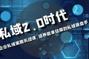 私域-2.0时代：企业私域策略实战课，培养能拿结果的私域操盘手