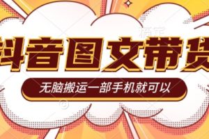 今年必做的项目，抖音图文带货，无脑搬运，有人一部手机赚了20W