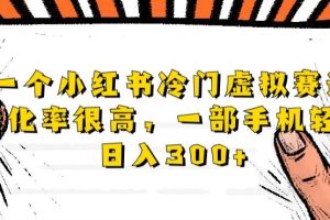 一个小红书冷门虚拟赛道，转化率很高一部手机轻松日入300+