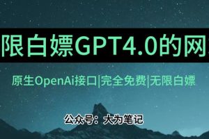 发现一个白嫖OpenAi官方GPT4.0的方法！跟20美金自己买的Plus账号功能完全一样！