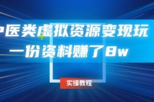 中医类虚拟资源变现玩法，一份资料赚了8w