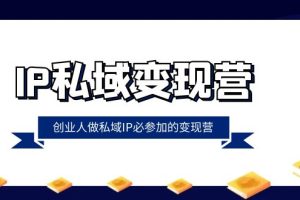 IP私域-变现营，创业人做私域IP必参加的变现营（22节课）