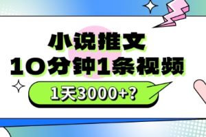 10分钟1条视频，小说推文1天3000+？他是这么做的