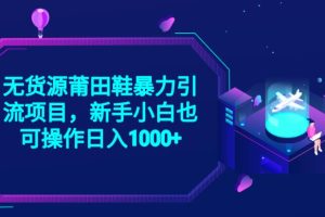 2023无货源莆田鞋暴力引流项目，新手小白也可实操日入1000+