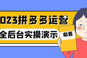 2023拼多多运营：14节干货实战课，拒绝-口嗨，全后台实操演示