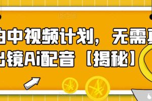 实拍中视频计划，无需真人出镜Ai配音
