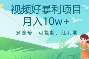 视频号暴利项目，多账号，可复制，红利期，月入10w+
