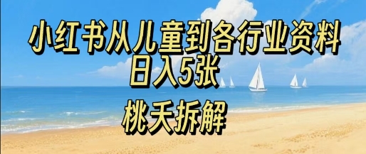 小红书从儿童到各行业学习资料，日入500+