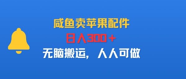 闲鱼卖苹果配件，日入300+，无脑搬运，人人可做